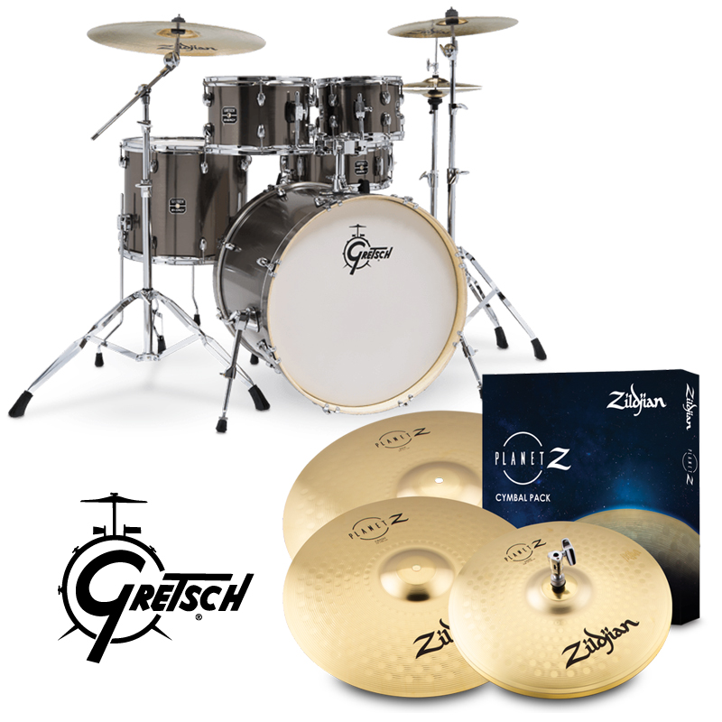 [할인패키지] Gretsch 에너지 + Zildjian Planet Z 심벌 세트 (GE4E825,색상5종)