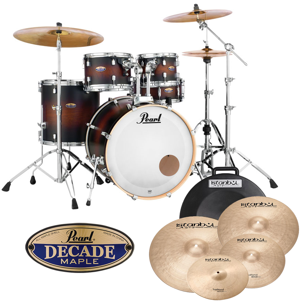 [할인패키지] Pearl 펄 디케이드 메이플 + Istanbul Agop Traditional Medium 심벌 세트 (DMP925SP)