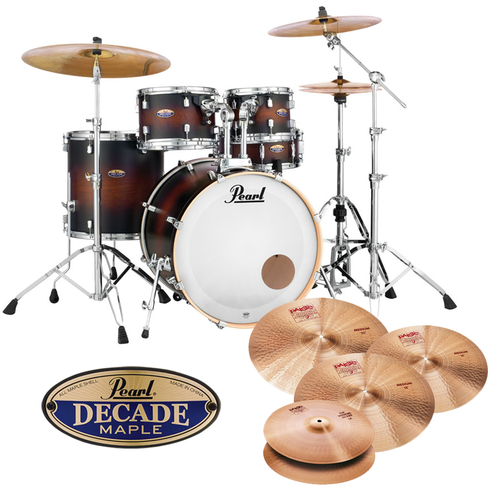 [할인패키지] Pearl 펄 디케이드 메이플 + Paiste 2002 Medium 심벌 세트 (DMP925SP)