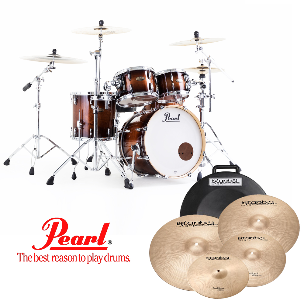 [할인패키지] Pearl 세션 스튜디오 셀렉트 + Istanbul Agop Traditional Medium 심벌 세트 (STS925)