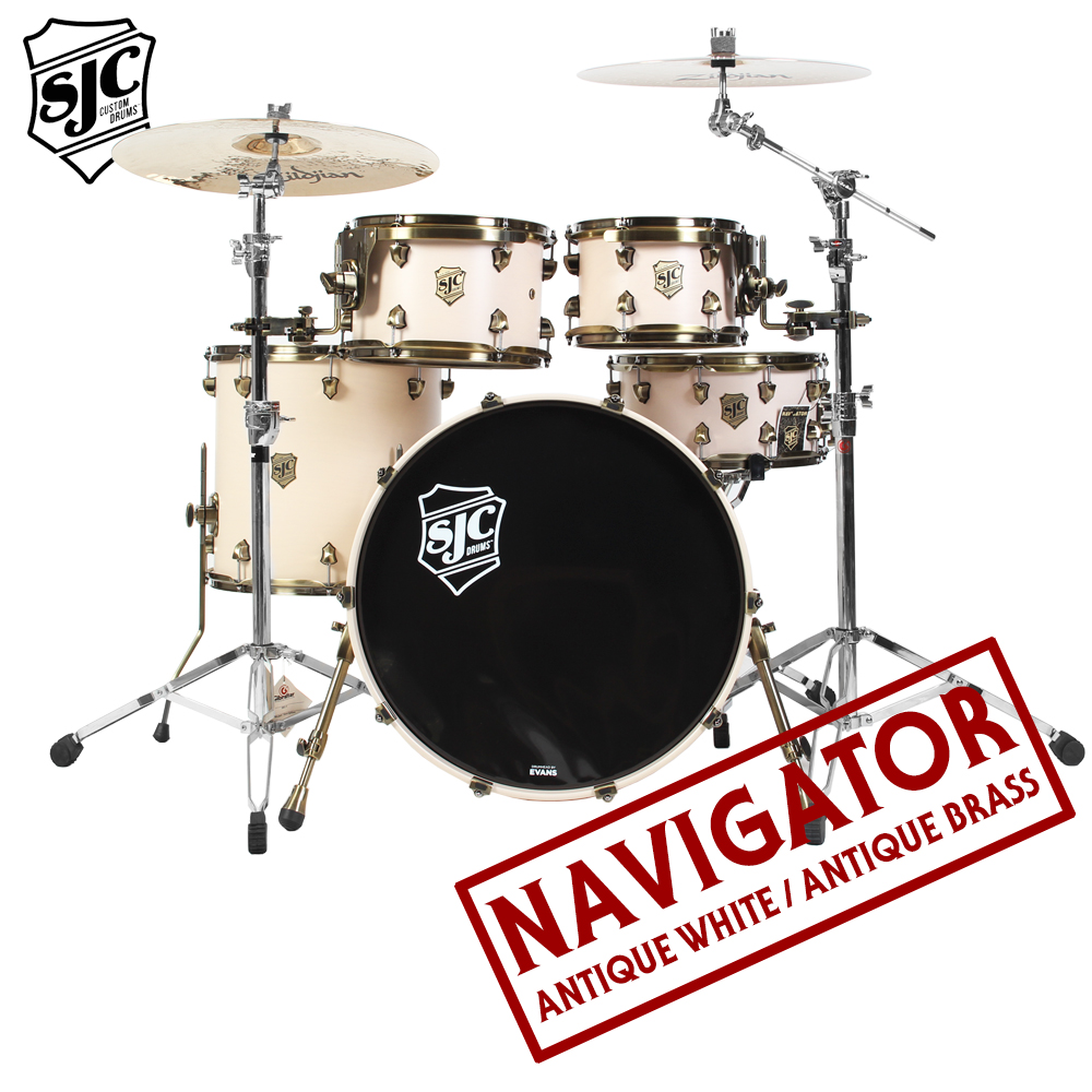 [★드럼채널★] SJC Navigator Series 드럼세트 (Antique White/Gibraltar 6700 팩 포함)