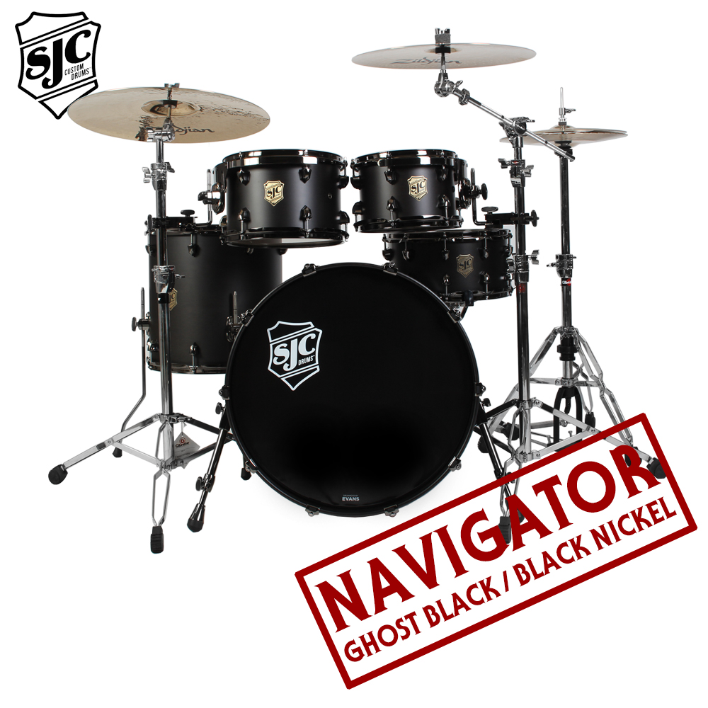 [★드럼채널★] SJC Navigator Series 드럼세트 (Ghost Black/Gibraltar 6700 팩 포함)