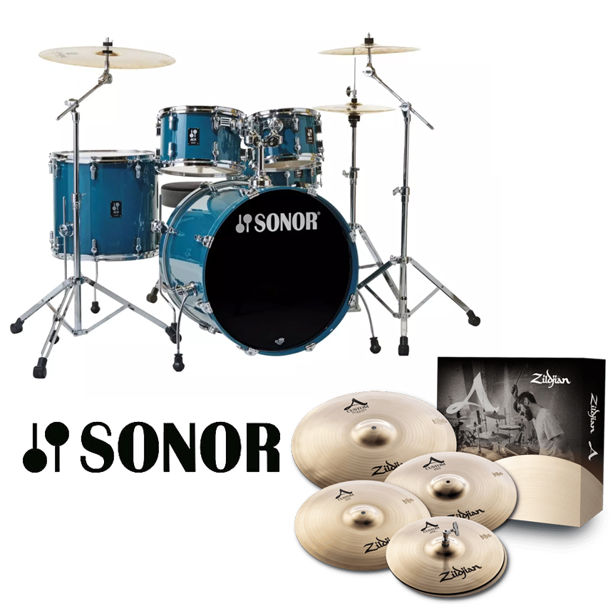 [할인패키지] Sonor AQ1 Stage + Zildjian A Custom 심벌 세트