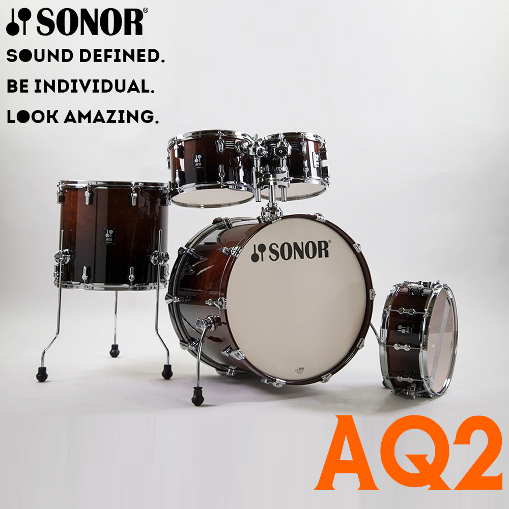 [★드럼채널★] Sonor AQ2 Stage 5기통 드럼쉘팩 (Brown Fade /하드웨어팩 미포함)