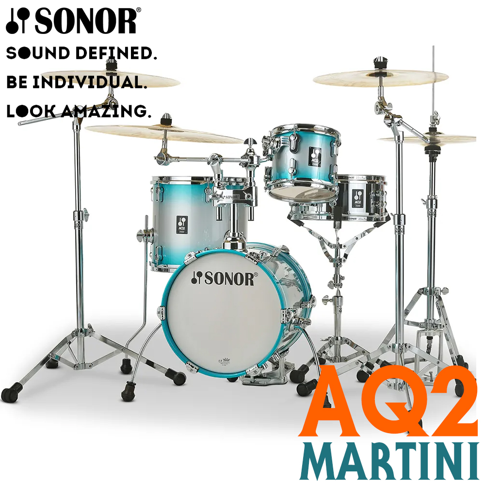 Sonor AQ2 Martini 4기통 드럼쉘팩 (Aqua Silver Burst /하드웨어팩 미포함)