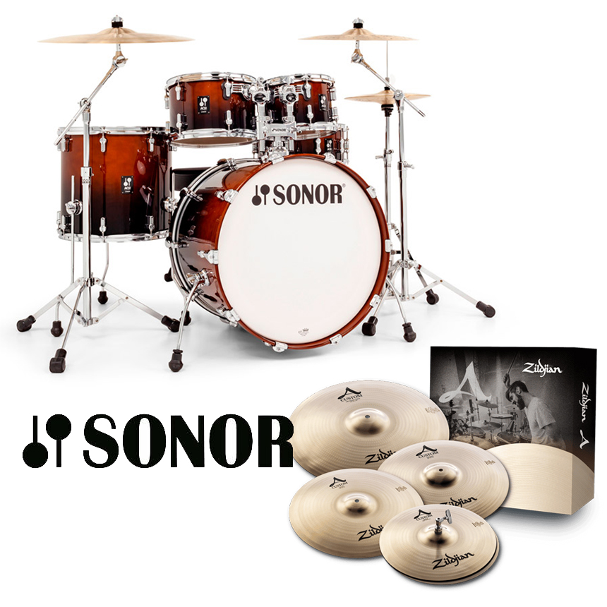 [할인패키지] Sonor AQ2 Stage + Zildjian A Custom 심벌 세트