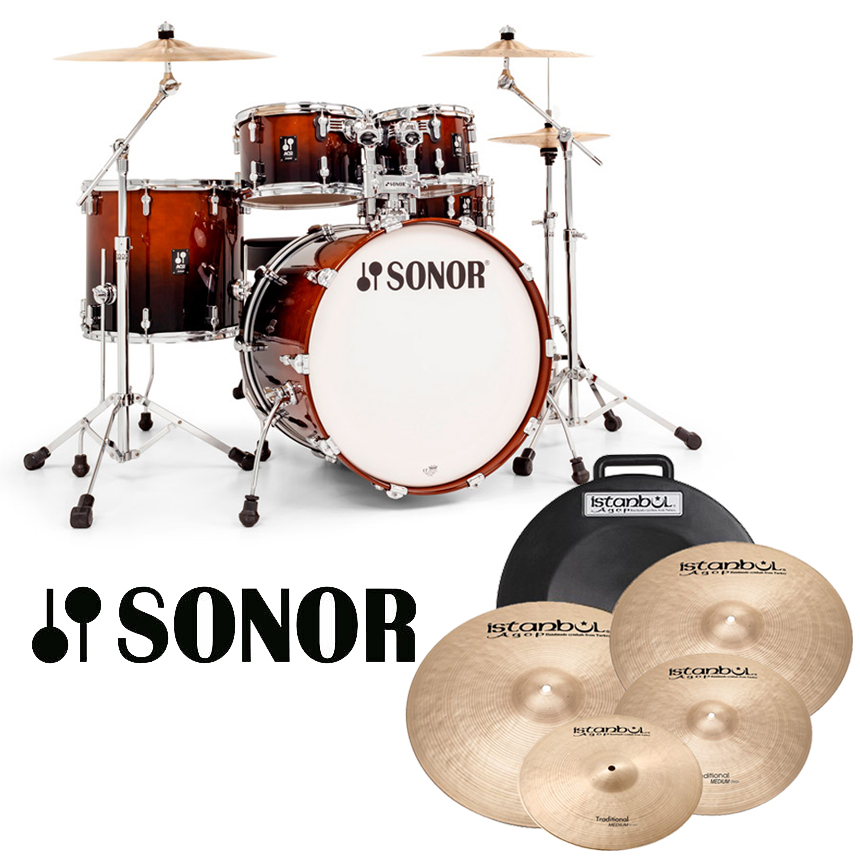 [할인패키지] Sonor AQ2 Stage + Istanbul Agop Traditional Medium 심벌 세트