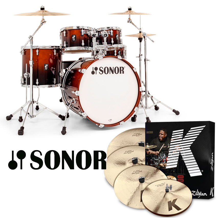 [할인패키지] Sonor AQ2 Stage + Zildjian K Custom 심벌 세트