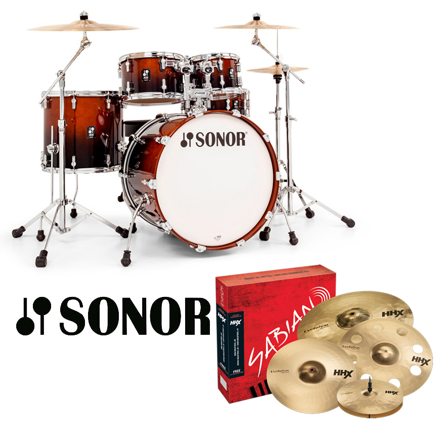 [할인패키지] Sonor AQ2 Stage + Sabian HHX Evolution 심벌 세트