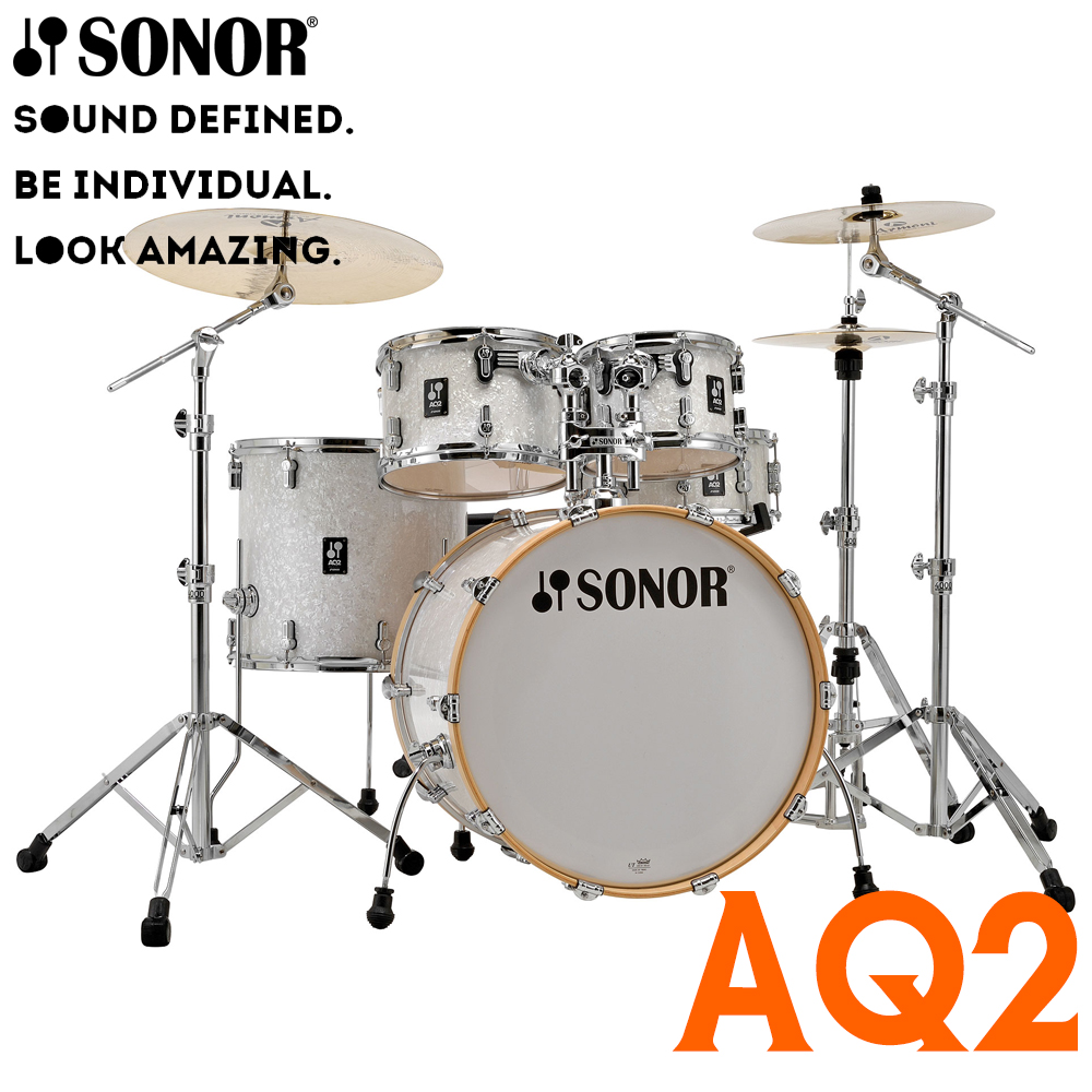 [★드럼채널★] Sonor AQ2 Stage 5기통 드럼쉘팩 (White Pearl /하드웨어팩 미포함)