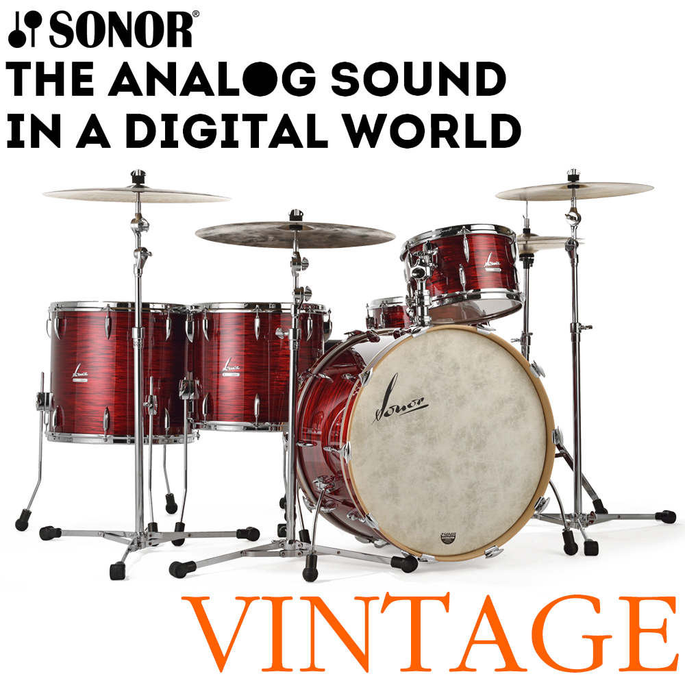 [★드럼채널★] Sonor Vintage 시리즈 5기통 드럼쉘팩 (Vintage Red Oyster /하드웨어팩 미포함)