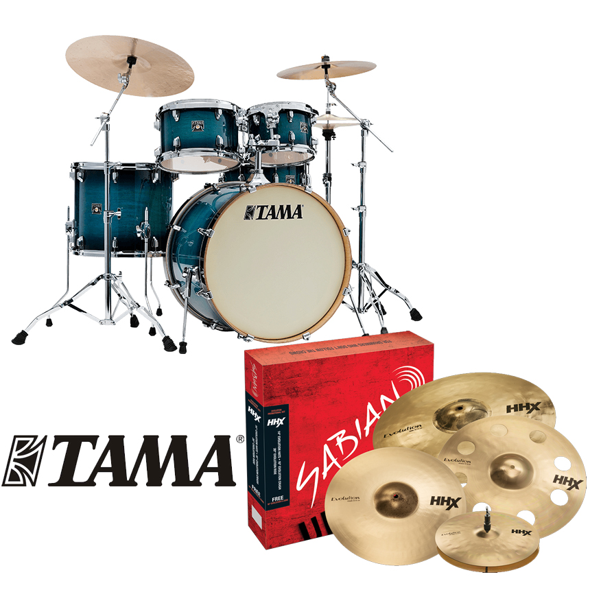 [할인패키지] TAMA 타마 슈퍼 스타 클래식 + Sabian HHX Evolution 심벌 세트 (CL52KRS)