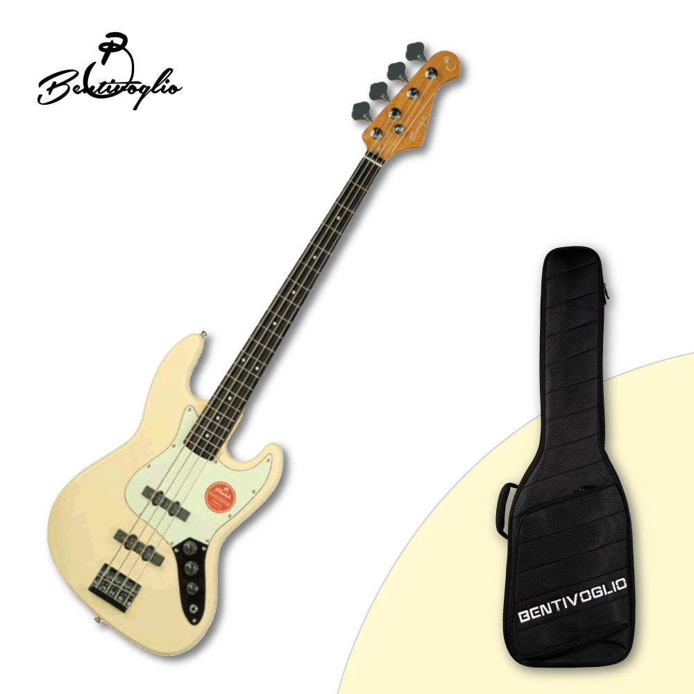 벤티볼리오 파라볼릭 입문용 베이스기타 J1W Lite OW 올림픽 화이트