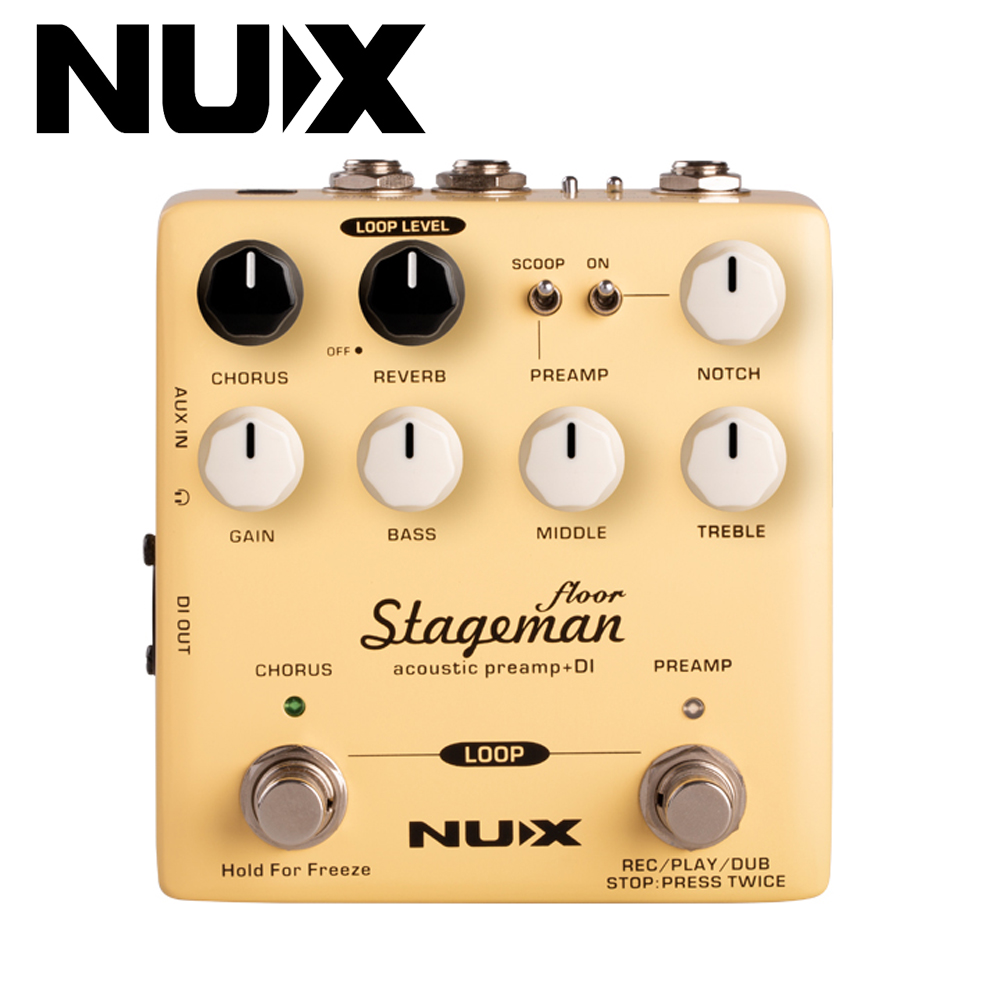 Nux Stageman Floor 어쿠스틱 프리앰프 + DI + 루퍼 (NAP-5)