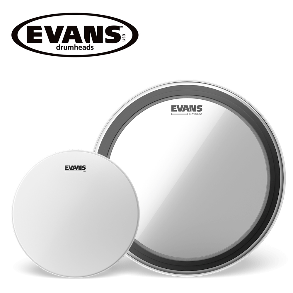 에반스 스네어+베이스 드럼헤드 패키지 (G1 Coated + EMAD 2) EBP-22EMAD2G1