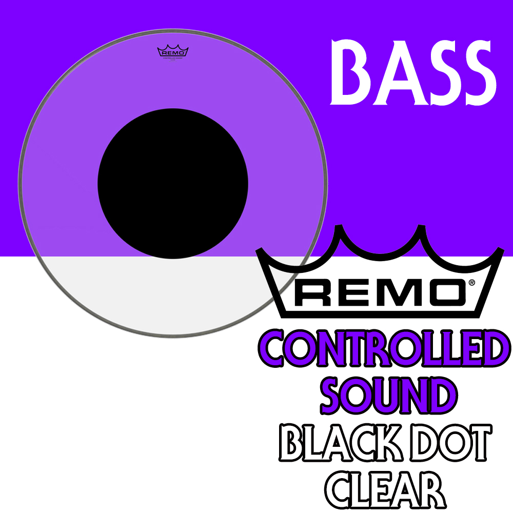 [★드럼채널★] Remo Controlled Sound Clear Black Dot  (베이스용)