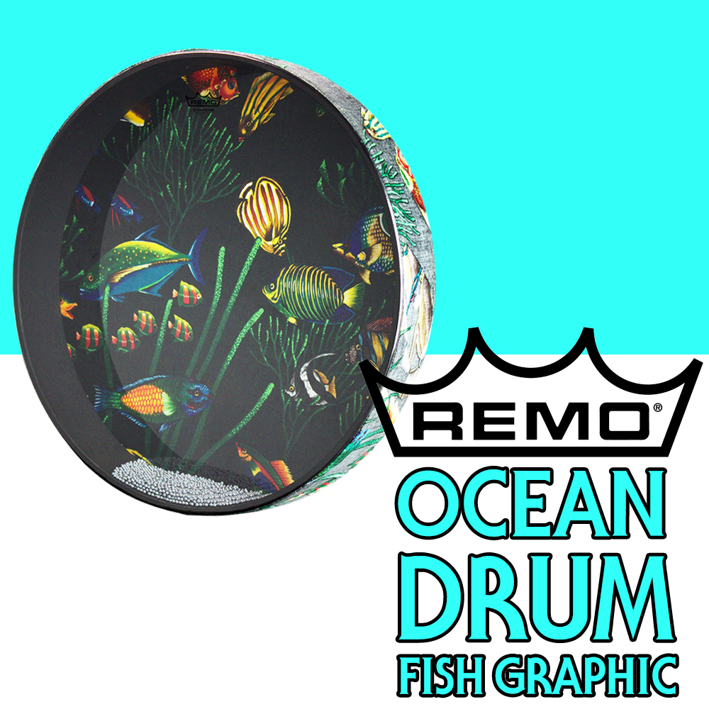 [★드럼채널★] Remo Ocean Drum Fish Graphic (12~22") /오션드럼,파도소리