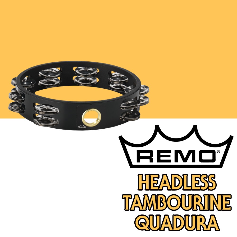 [★드럼채널★] Remo Headless Tambourine Quadura Black (탬버린,더블로우)