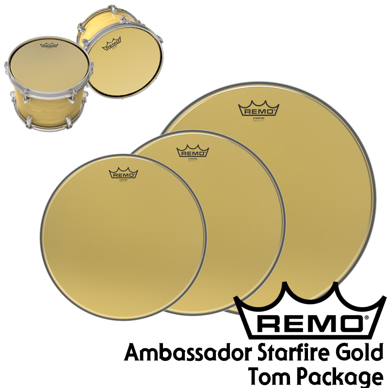 [★드럼채널★] Remo Ambassador Starfire Gold Tom Package 2종 (골드헤드/탐탐용 패키지)