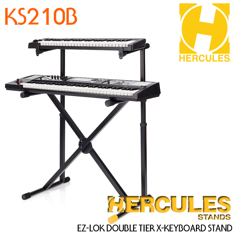 [★드럼채널★] Hercules 키보드 스탠드 KS210B  (EZ-LOK Double X keyboard stand w/ Tier)