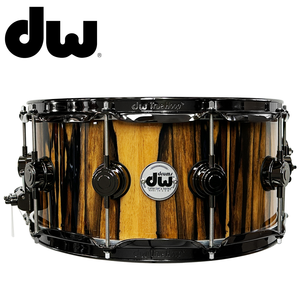DW Collector's 스네어 드럼 14x6.5" (메이플,블랙하드웨어, DREX6514SSN)  Exotic Natural Lacquer Over Ivory Ebony